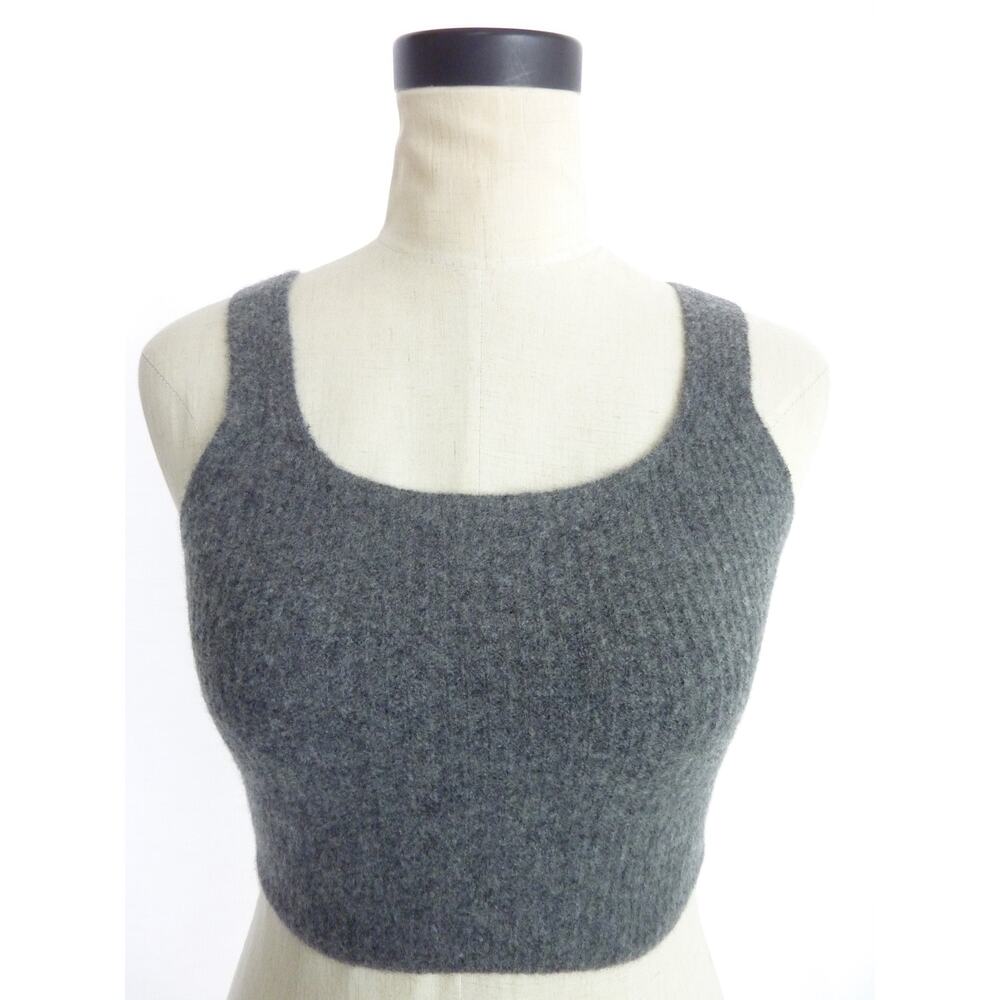 NWT Everlane Wool Blend Crop Tank Top Cami in Dark Grey L
